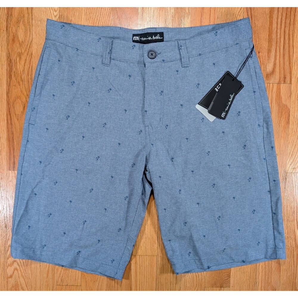 NEW Travis Mathew Shorts 34 Golf Rock the Boat Palm Tree Preppy Mint Athleisure